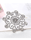 Fashion Silver Alloy Diamond Geometric Flower Brooch