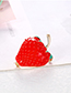 Fashion Red Alloy Dripping Strawberry Brooch