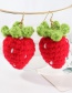 Fashion Strawberry Woolen Fruit Stud Earrings
