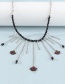 Fashion Black Water Drop Rice Beads Tassel Necklace