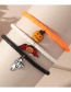 Fashion Black And White Orange Alloy Drip Oil Soft Pottery Bat Ghost Halloween Bracelet