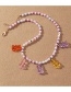 Fashion Color Mixing Resin Bear Pearl Necklace