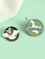Fashion 5# Alloy Paint Big White Goose Brooch