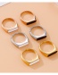 Fashion 4# Titanium Steel Oval Geometric Ring