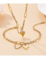 Fashion Gold Color Titanium Steel Heart Necklace