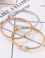 Fashion Rose Gold Color Stainless Steel Diamond Geometric Bracelet