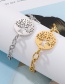 Fashion Gold Color Titanium Steel Card Wheel Tree Of Life Ot Buckle Bracelet