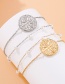Fashion Gold Color Stainless Steel Double Layer Rubber Bead Bracelet
