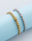 Fashion Steel Color Electroplated Round Bead Bracelet