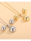 Fashion Steel Color Stainless Steel Round Bead Necklace And Earring Set
