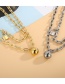 Fashion Steel Color Alloy Ball Padlock Double Necklace
