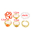 Fashion Pink Alloy Drip Oil Smiley Face Ring Set