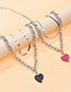 Fashion Red Alloy Chain Love Letter Double Necklace