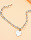 Fashion White Alloy Chain Love Letter Double Necklace