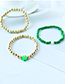 Fashion Green Resin Flower Beaded Bracelet Set
