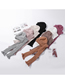 Fashion Milky White Rabbit Fur Knit Scarf And Ear Protection Cap One-piece Kit