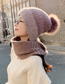 Fashion Grey Hair Ball Knitted Scarf All-in-one Kit