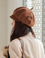 Fashion Coffee Color Micro-pleated Octagonal Beret