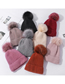 Fashion Wine Red Wool Ball Sequin Knitted Woolen Hat