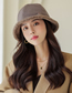 Fashion Coffee Color Fleece And Micro Pleated Fisherman Hat