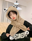 Fashion Milky White Spotted Ball Bear Scarf Hat Set