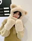 Fashion Milky White M Standard Plush Scarf And Gloves Three-piece Suit