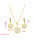 Fashion Suit Square Inlaid Zirconium Necklace And Earrings Set