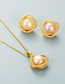 Fashion Suit Copper And Diamond Pearl Stud Necklace Set