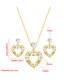 Fashion Suit Copper Diamond Hollow Heart Shaped Pearl Stud Necklace Set
