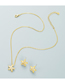 Fashion Suit Copper Inlaid Zirconium Starfish Stud Earrings Necklace Set