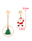 Fashion Snowman Christmas Ring Christmas Tree Christmas Boots Snowman Asymmetrical Earrings