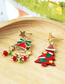 Fashion Christmas Tree Alloy Christmas Tree Little Snowman Christmas Stocking Earrings