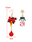 Fashion Candle Snowman Christmas Oil Dripping Candle Snowman Asymmetric Earrings