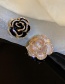 Fashion Shell White Alloy Diamond Painted Flower Brooch