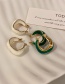 Fashion Green Dripping Glaze Geometric Round Earrings