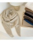 Fashion Triangle Mesh Striped Milky White Wool Triangle Knit Shawl