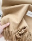 Fashion Brown Fringe Scarf With Faux Cashmere Letters