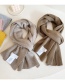 Fashion Charcoal Gray Knitted Patch Long Scarf
