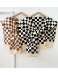 Fashion Two-color Grid Blue Checkered Knotted Knit Shawl