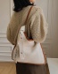 Fashion White Pleated Large Capacity Shoulder Bag