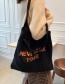 Fashion Khaki Letter Knit Large Capacity Shoulder Bag