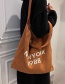 Fashion Brown Letter Knit Large Capacity Shoulder Bag