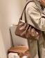 Fashion Yellowish Brown Pu Pleated Shoulder Bag