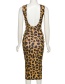 Fashion Leopard Round Neck Leopard Print Sleeveless Dress