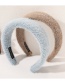 Fashion Sky Blue Faux Mink Fur Broad Brim Plush Headband