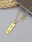 Fashion Gold-plated Cross Tag Copper Inlaid Zirconium Gold Plated Herringbone Tag Necklace