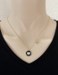 Fashion Black Pendant Copper Inlaid Zirconium Round Heart Necklace