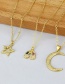 Fashion Star Copper Inlaid Zirconium Star And Moon Necklace