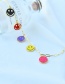 Fashion Gold Titanium Steel Smiley Face Dripping Oil Necklace