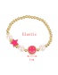 Fashion White Copper Beaded Smiley Face Five-pointed Star Pearl Bracelet